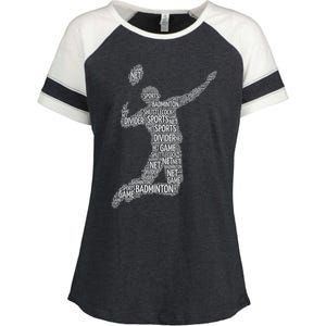 Badminton Shuttlecock Player Meaningful Gift Enza Ladies Jersey Colorblock Tee