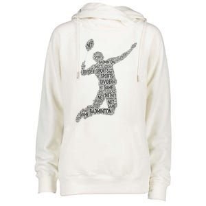 Badminton Shuttlecock Player Meaningful Gift Womens Funnel Neck Pullover Hood