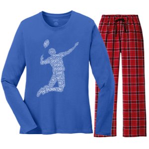 Badminton Shuttlecock Player Meaningful Gift Women's Long Sleeve Flannel Pajama Set 