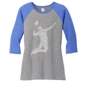 Badminton Shuttlecock Player Meaningful Gift Women's Tri-Blend 3/4-Sleeve Raglan Shirt