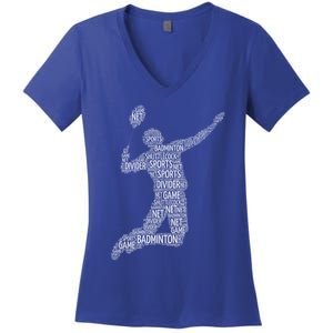 Badminton Shuttlecock Player Meaningful Gift Women's V-Neck T-Shirt