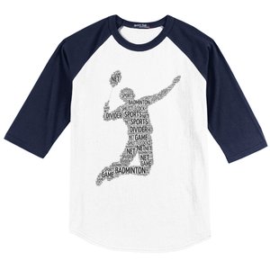 Badminton Shuttlecock Player Meaningful Gift Baseball Sleeve Shirt