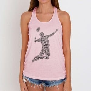 Badminton Shuttlecock Player Meaningful Gift Women's Knotted Racerback Tank