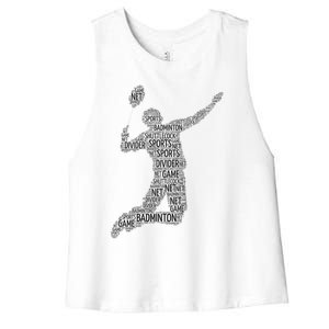 Badminton Shuttlecock Player Meaningful Gift Women's Racerback Cropped Tank