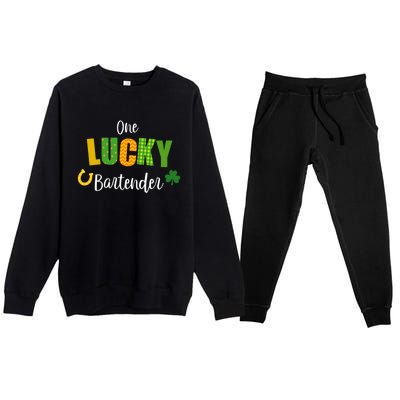 Bartender St Patricks' Day Cute Bartending Irish Pub Cool Gift Premium Crewneck Sweatsuit Set