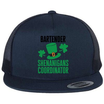 Bartender St Patricks Day Shenanigans Coordinator Gift Flat Bill Trucker Hat