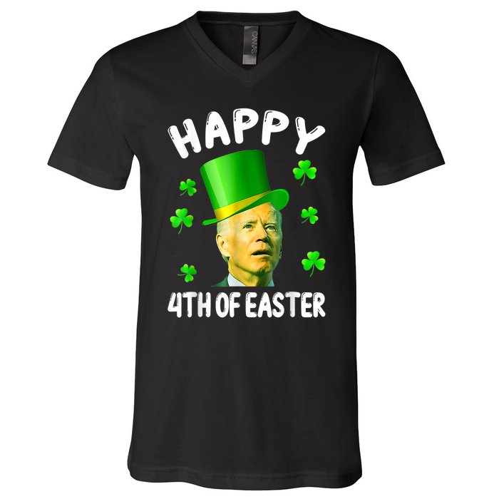 Biden St Patricks Day Funny Happy 4th Of Easter V-Neck T-Shirt