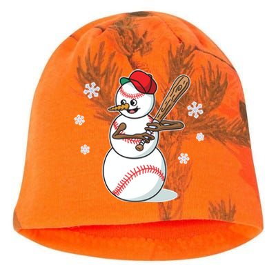 Baseball Snow Player Funny Christmas Batter Pitcher Funny Gift Kati - Camo Knit Beanie