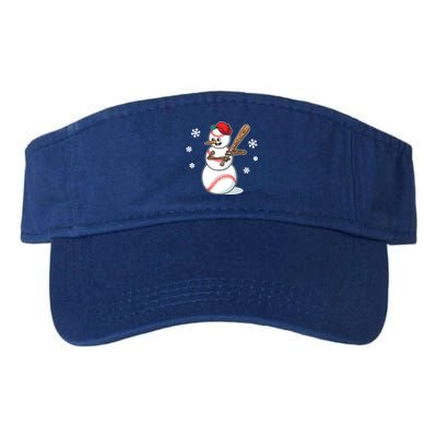 Baseball Snow Player Funny Christmas Batter Pitcher Funny Gift Valucap Bio-Washed Visor