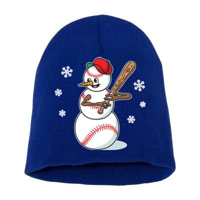 Baseball Snow Player Funny Christmas Batter Pitcher Funny Gift Short Acrylic Beanie