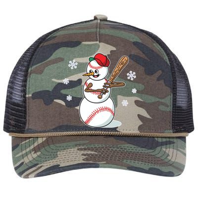 Baseball Snow Player Funny Christmas Batter Pitcher Funny Gift Retro Rope Trucker Hat Cap