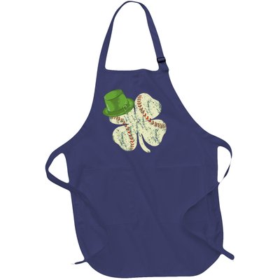 Baseball St Patricks Day Ball Leprechaun Catcher Full-Length Apron With Pockets