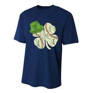 Baseball St Patricks Day Ball Leprechaun Catcher Performance Sprint T-Shirt