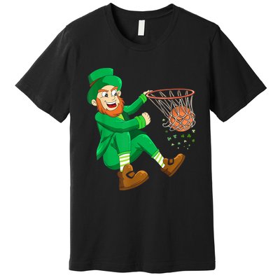 Basketball St Patricks Day Leprechaun Boys K.i.d.s M.e.n Premium T-Shirt