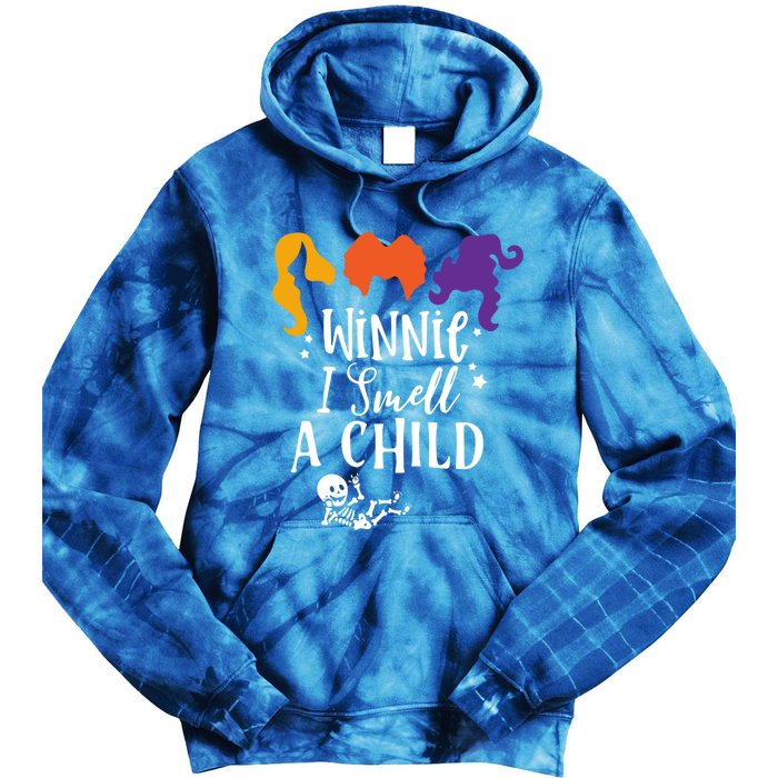 Baby Skeleton Pregnancy Halloween Winnie I Smell A Gift Tie Dye Hoodie