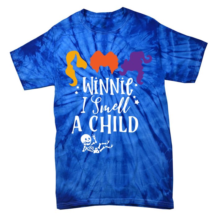 Baby Skeleton Pregnancy Halloween Winnie I Smell A Gift Tie-Dye T-Shirt