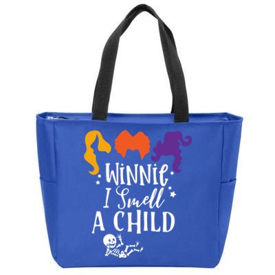 Baby Skeleton Pregnancy Halloween Winnie I Smell A Gift Zip Tote Bag