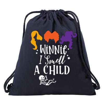 Baby Skeleton Pregnancy Halloween Winnie I Smell A Gift Drawstring Bag