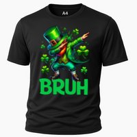 Bruh St Patricks Day Dabbing Leprechaun Bruh Gift Cooling Performance Crew T-Shirt
