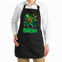 Bruh St Patricks Day Dabbing Leprechaun Bruh Gift Apron