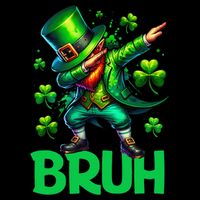 Bruh St Patricks Day Dabbing Leprechaun Bruh Gift Button
