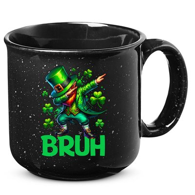 Bruh St Patricks Day Dabbing Leprechaun Bruh Gift 15oz Campfire Ceramic Mug