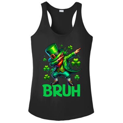 Bruh St Patricks Day Dabbing Leprechaun Bruh Gift Ladies PosiCharge Competitor Racerback Tank