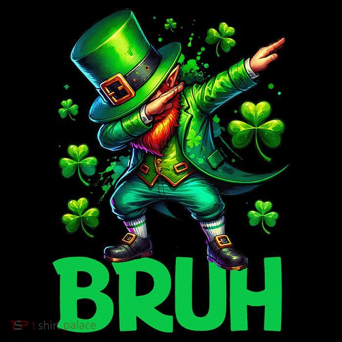 Bruh St Patricks Day Dabbing Leprechaun Bruh Gift Cooling Performance Long Sleeve Crew