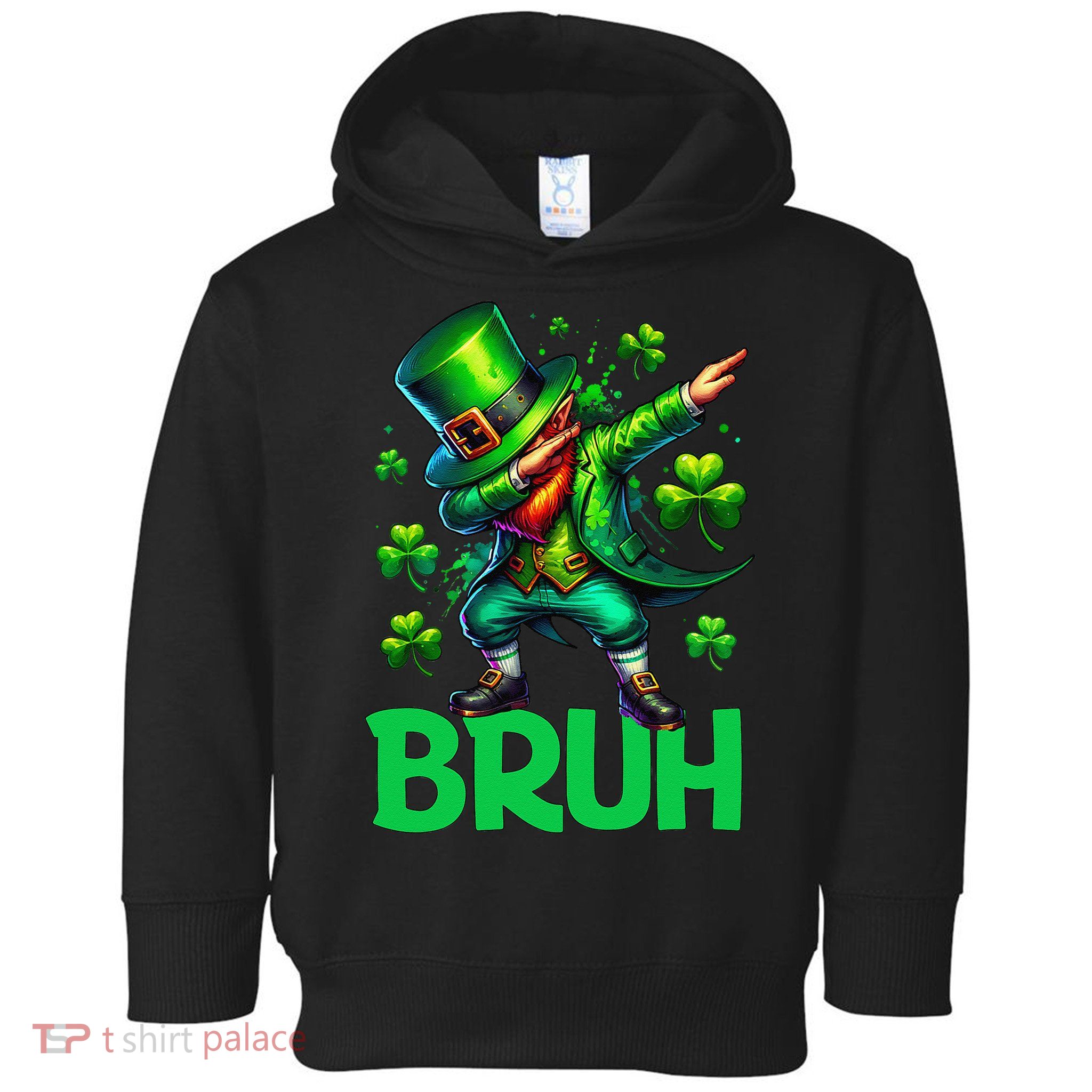 Bruh St Patricks Day Dabbing Leprechaun Bruh Gift Toddler Hoodie