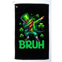 Bruh St Patricks Day Dabbing Leprechaun Bruh Gift Golf Towel