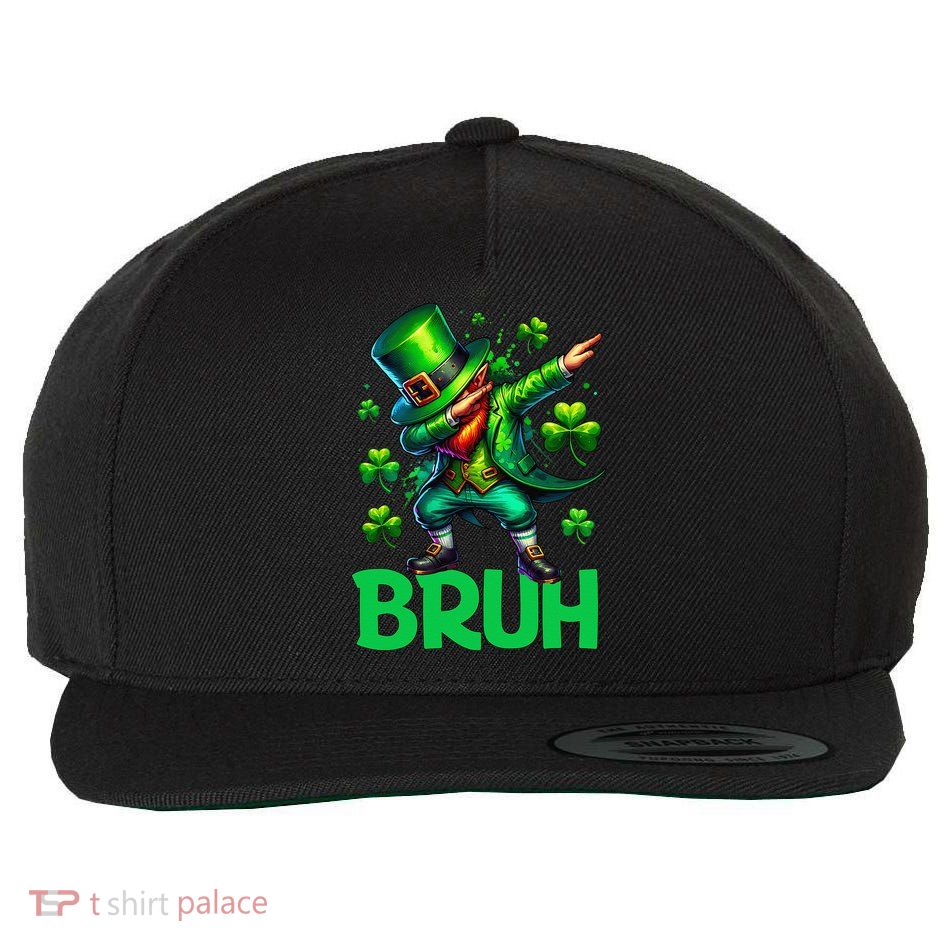 Bruh St Patricks Day Dabbing Leprechaun Bruh Gift Wool Snapback Cap