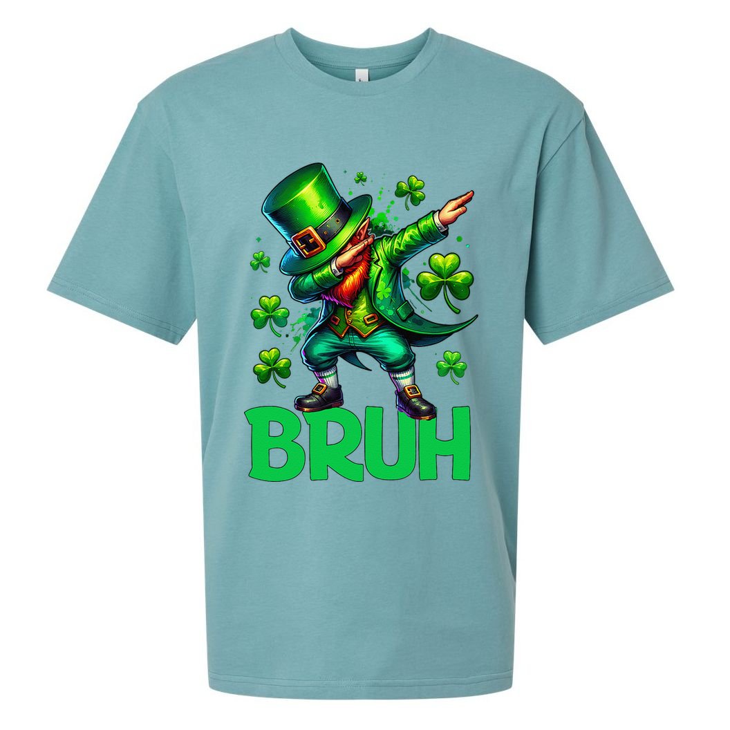 Bruh St Patricks Day Dabbing Leprechaun Bruh Gift Sueded Cloud Jersey T-Shirt
