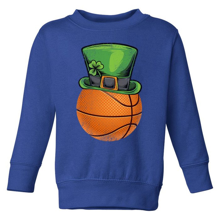 Basketball St Patricks Day Ball Leprechaun Hat Gift Toddler Sweatshirt