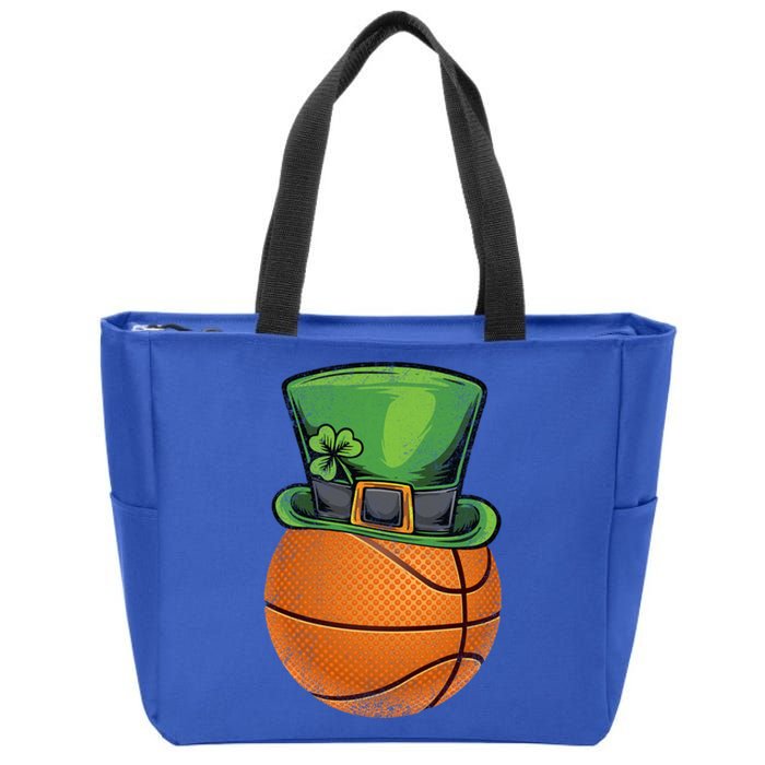 Basketball St Patricks Day Ball Leprechaun Hat Gift Zip Tote Bag