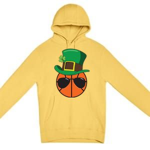 Basketball St Patricks Day Ball Luck Leprechaun Hat Gift Premium Pullover Hoodie