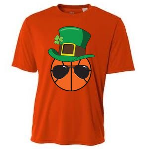 Basketball St Patricks Day Ball Luck Leprechaun Hat Gift Cooling Performance Crew T-Shirt