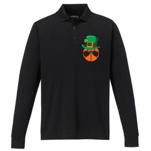 Basketball St Patricks Day Ball Luck Leprechaun Hat Gift Performance Long Sleeve Polo