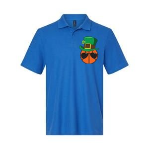 Basketball St Patricks Day Ball Luck Leprechaun Hat Gift Softstyle Adult Sport Polo