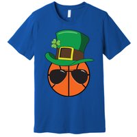 Basketball St Patricks Day Ball Luck Leprechaun Hat Gift Premium T-Shirt