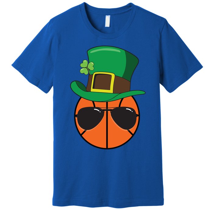 Basketball St Patricks Day Ball Luck Leprechaun Hat Gift Premium T-Shirt