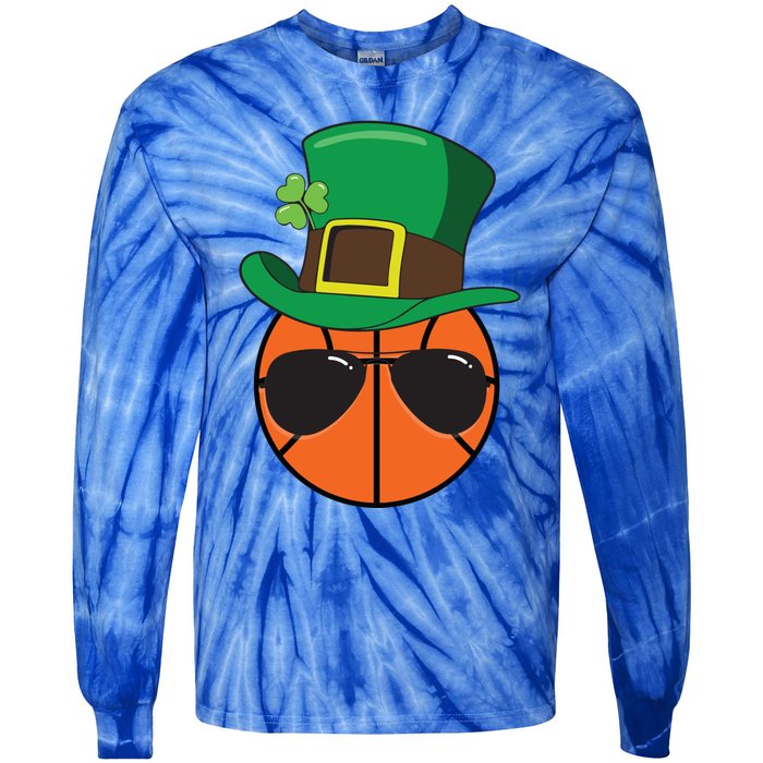 Basketball St Patricks Day Ball Luck Leprechaun Hat Gift Tie-Dye Long Sleeve Shirt