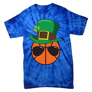 Basketball St Patricks Day Ball Luck Leprechaun Hat Gift Tie-Dye T-Shirt