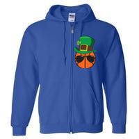 Basketball St Patricks Day Ball Luck Leprechaun Hat Gift Full Zip Hoodie