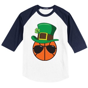 Basketball St Patricks Day Ball Luck Leprechaun Hat Gift Baseball Sleeve Shirt