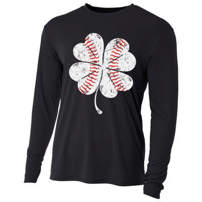 Baseball St Patties Shamrock St Patricks Day Cooling Performance Long Sleeve Crew