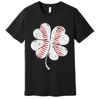 Baseball St Patties Shamrock St Patricks Day Premium T-Shirt