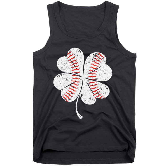 Baseball St Patties Shamrock St Patricks Day Tank Top