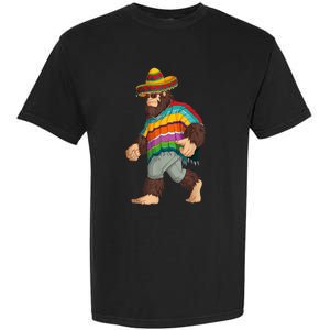 Bigfoot Sasquatch Poncho Cinco De Mayo Men Sombrero Garment-Dyed Heavyweight T-Shirt