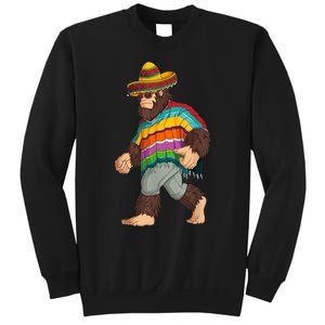 Bigfoot Sasquatch Poncho Cinco De Mayo Men Sombrero Sweatshirt