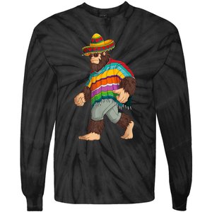 Bigfoot Sasquatch Poncho Cinco De Mayo Men Sombrero Tie-Dye Long Sleeve Shirt